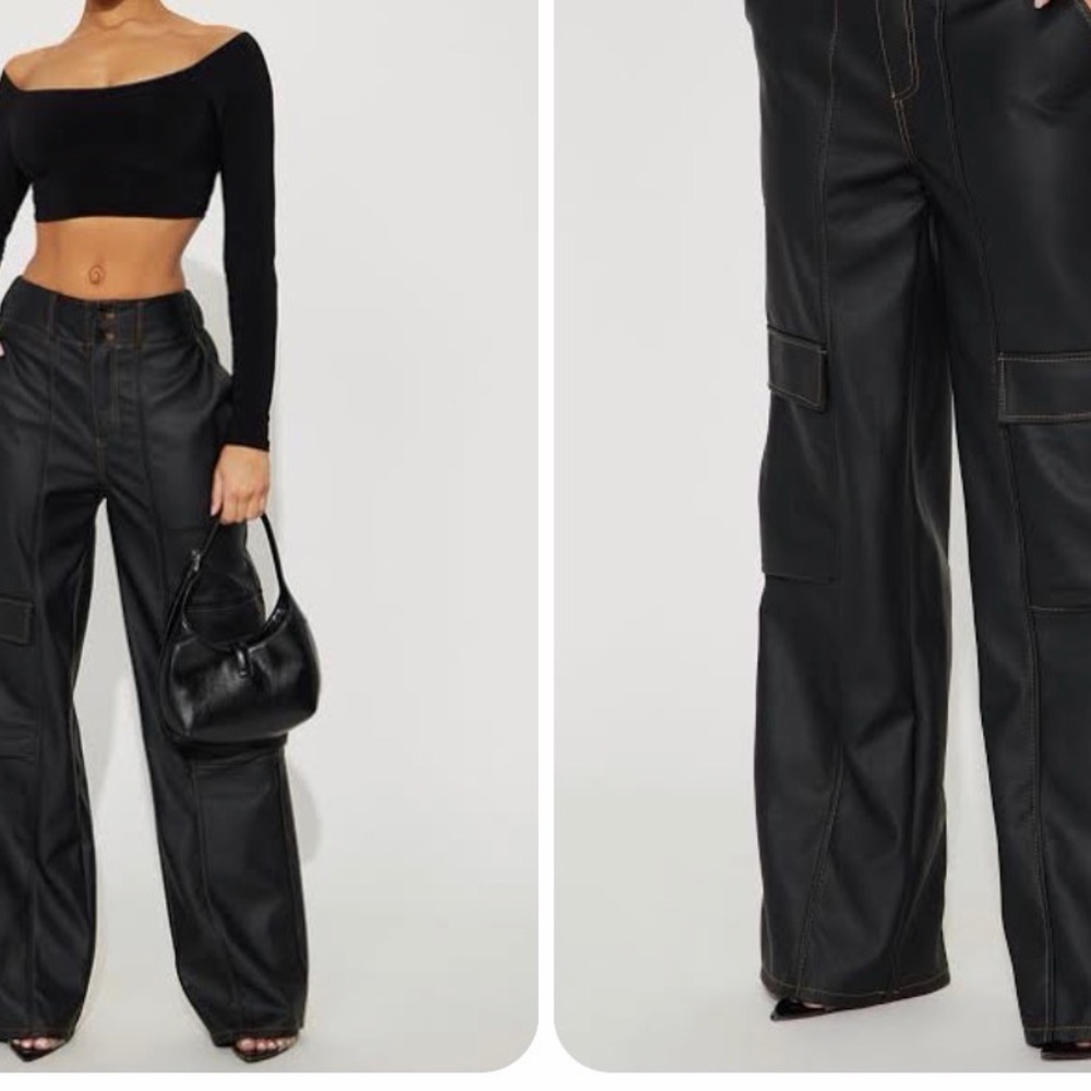 Fashion Nova Black Faux Leather Men’s Pants